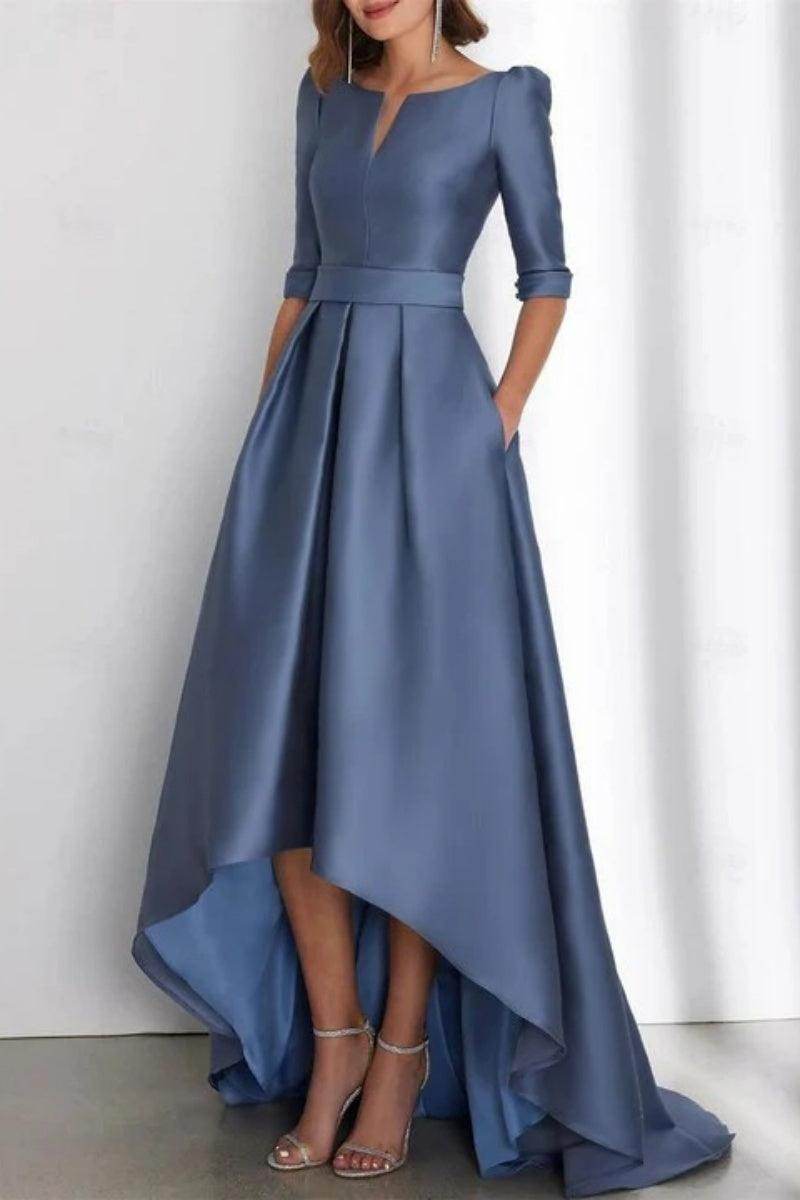 A-Line Ankle Length Satin Mother of The Bride Dresses COCOMELODY CM0337, M-Dusty Blue A-Line Ankle Length Satin Mother of The Bride Dresses COCOMELODY CM0337, M-Dusty Blue