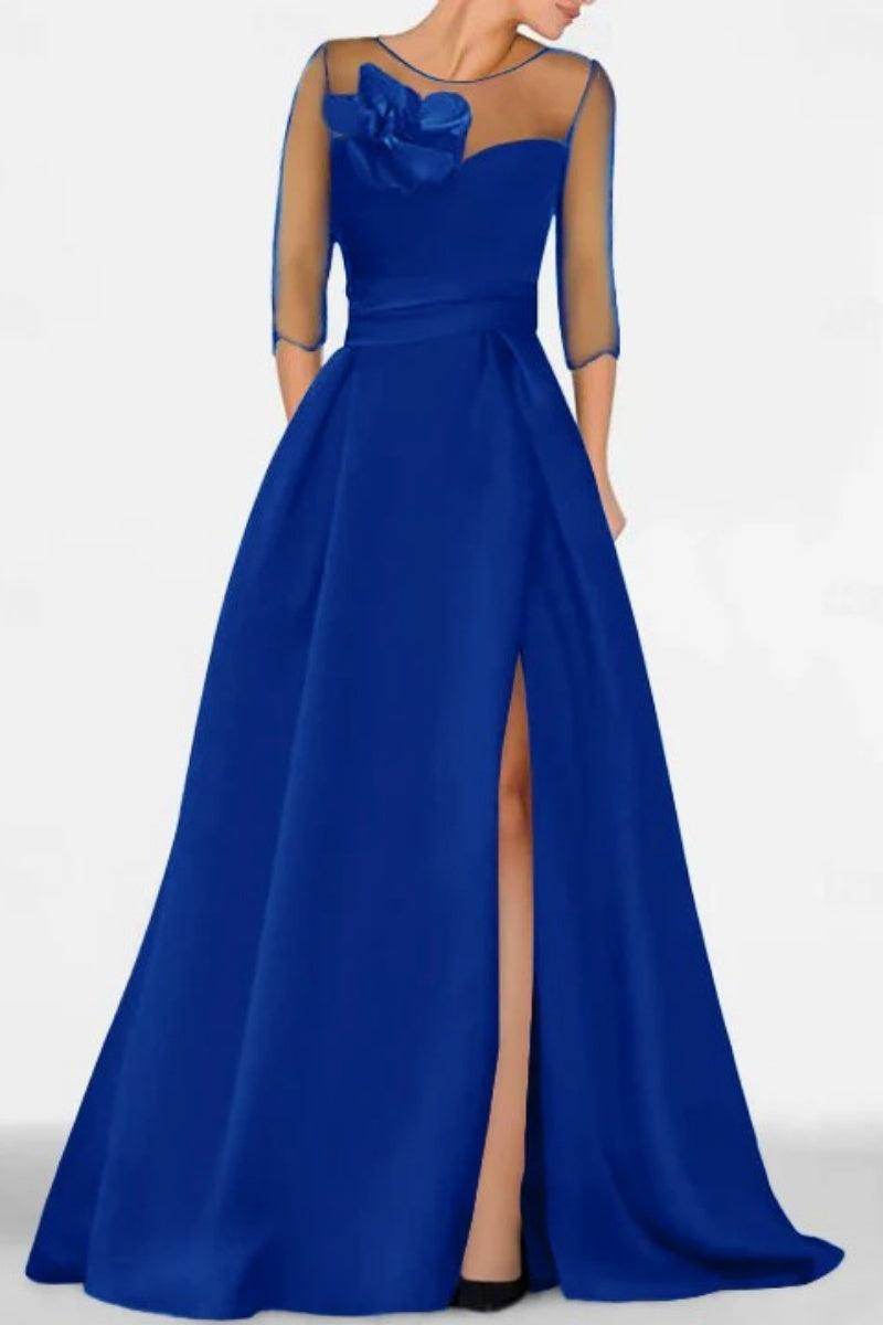 A Line Sweetheart 3/4 Sleeves High Split Mother Dresses CM0338 - COCOMELODY