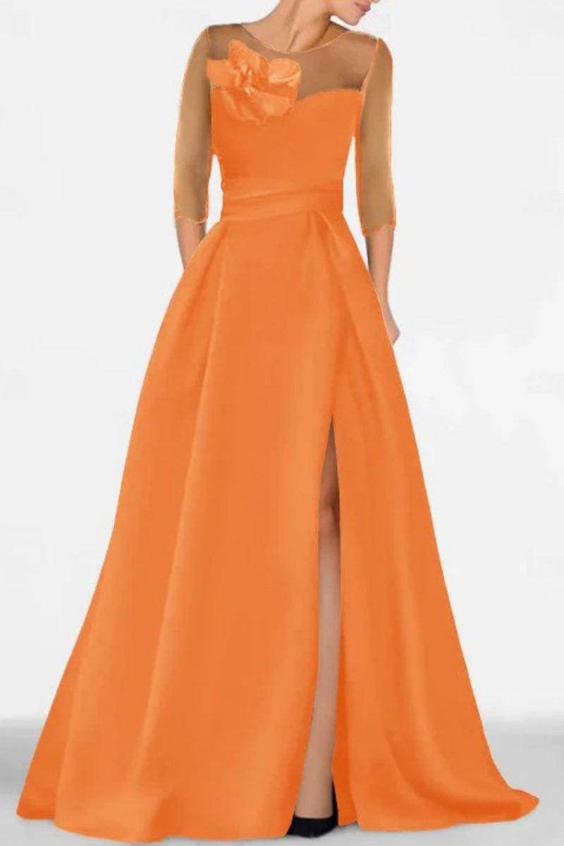 A Line Sweetheart 3/4 Sleeves High Split Mother Dresses CM0338 - COCOMELODY