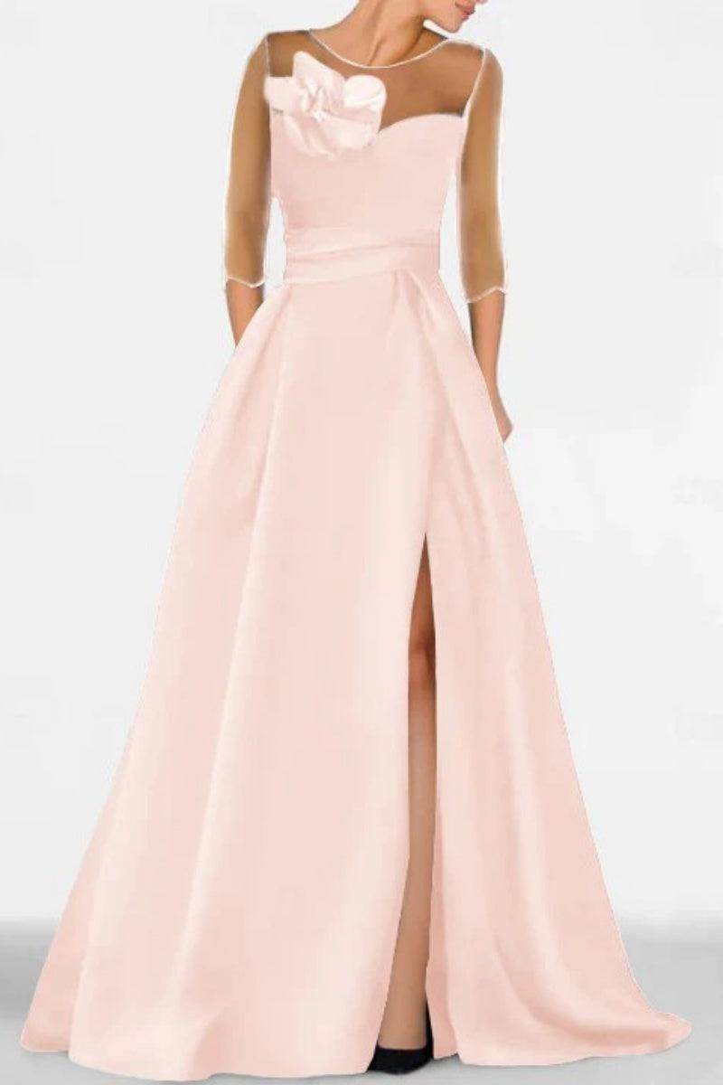 A Line Sweetheart 3/4 Sleeves High Split Mother Dresses CM0338 - COCOMELODY