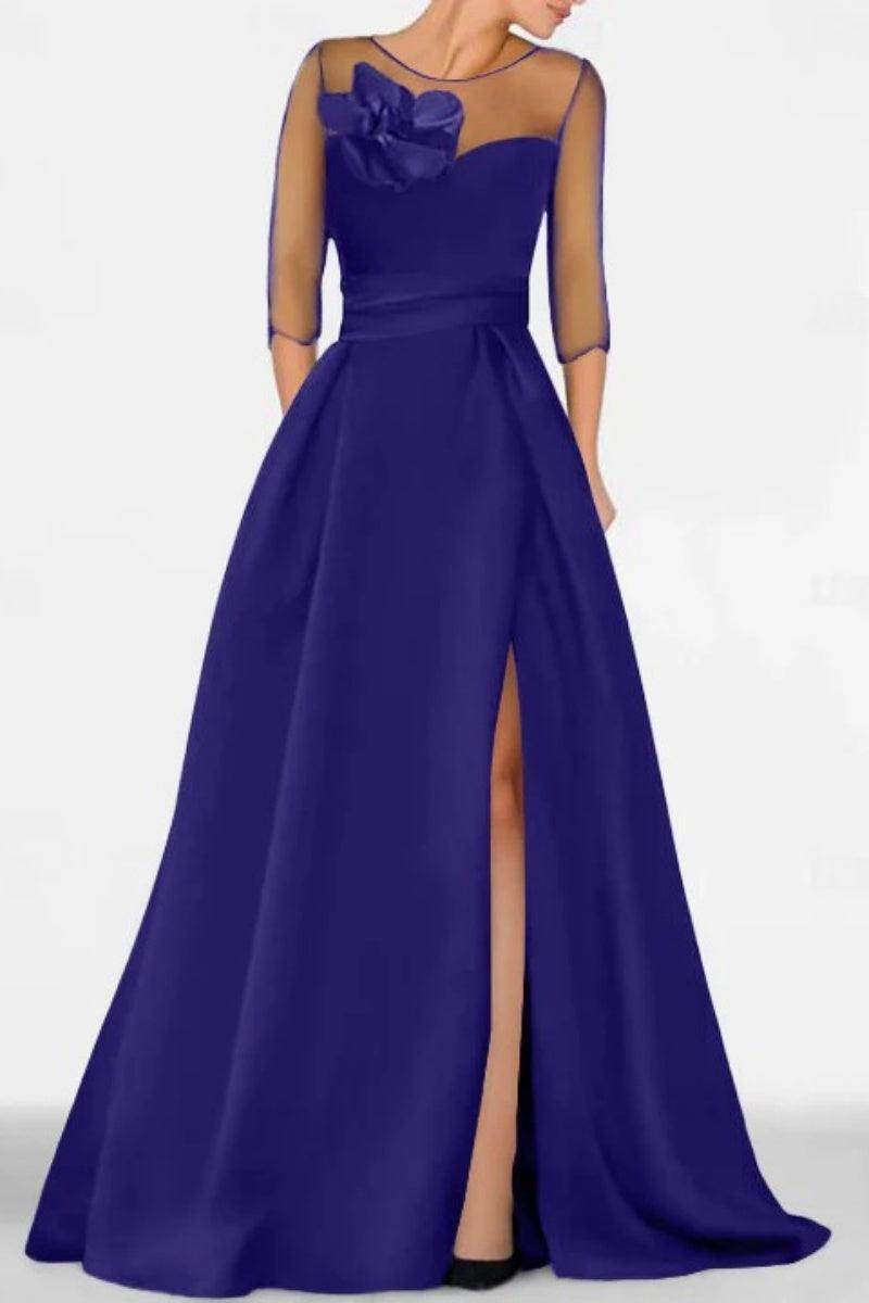 A Line Sweetheart 3/4 Sleeves High Split Mother Dresses CM0338 - COCOMELODY