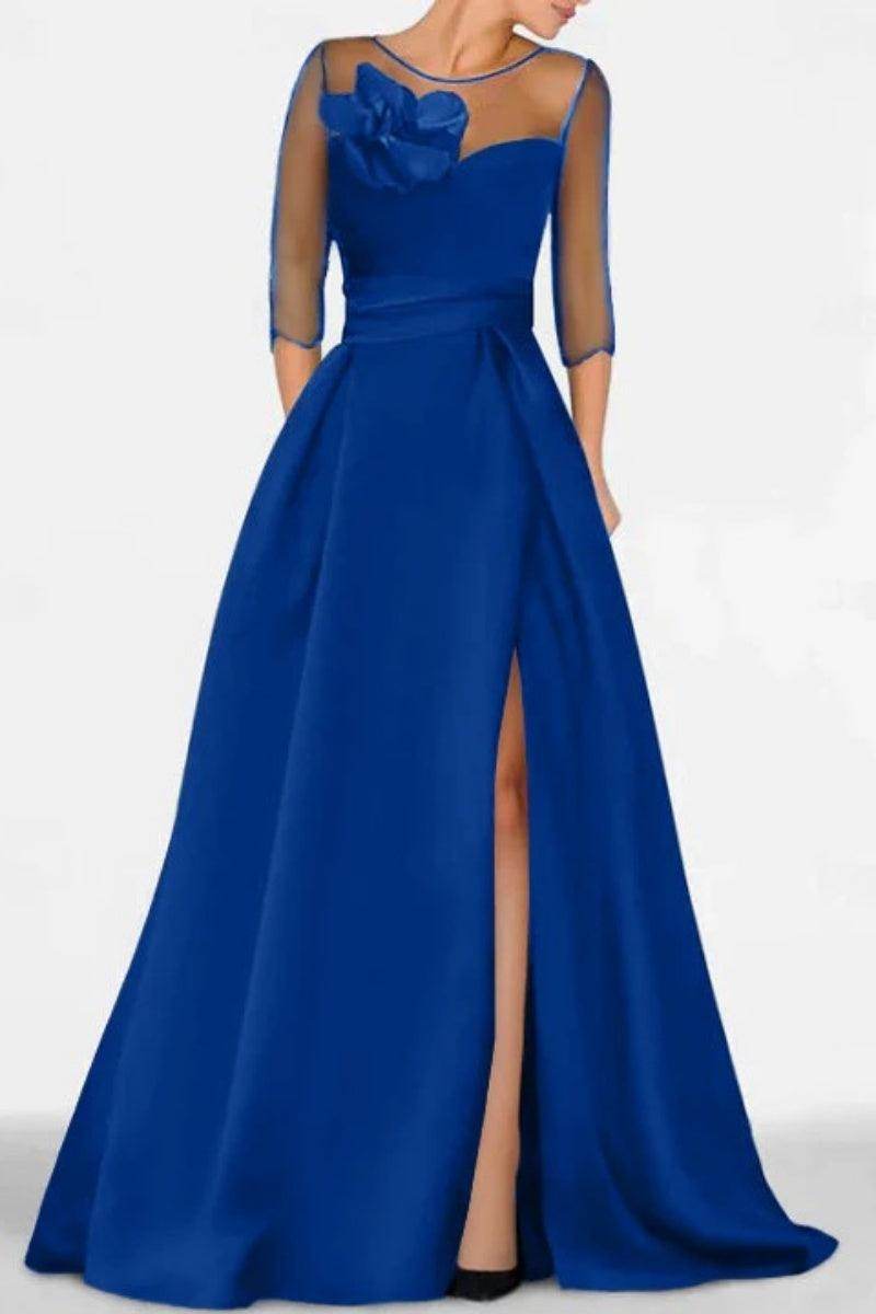 A Line Sweetheart 3/4 Sleeves High Split Mother Dresses CM0338 - COCOMELODY