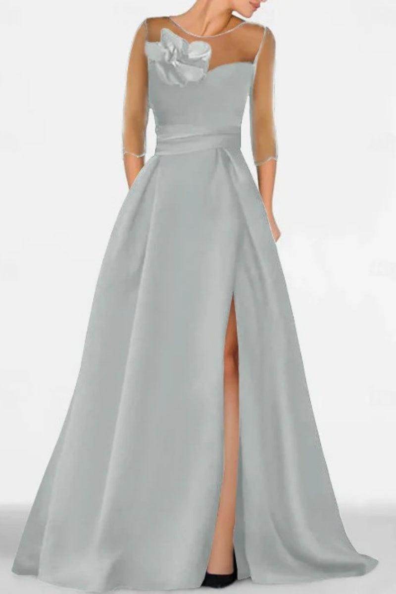 A Line Sweetheart 3/4 Sleeves High Split Mother Dresses CM0338 - COCOMELODY