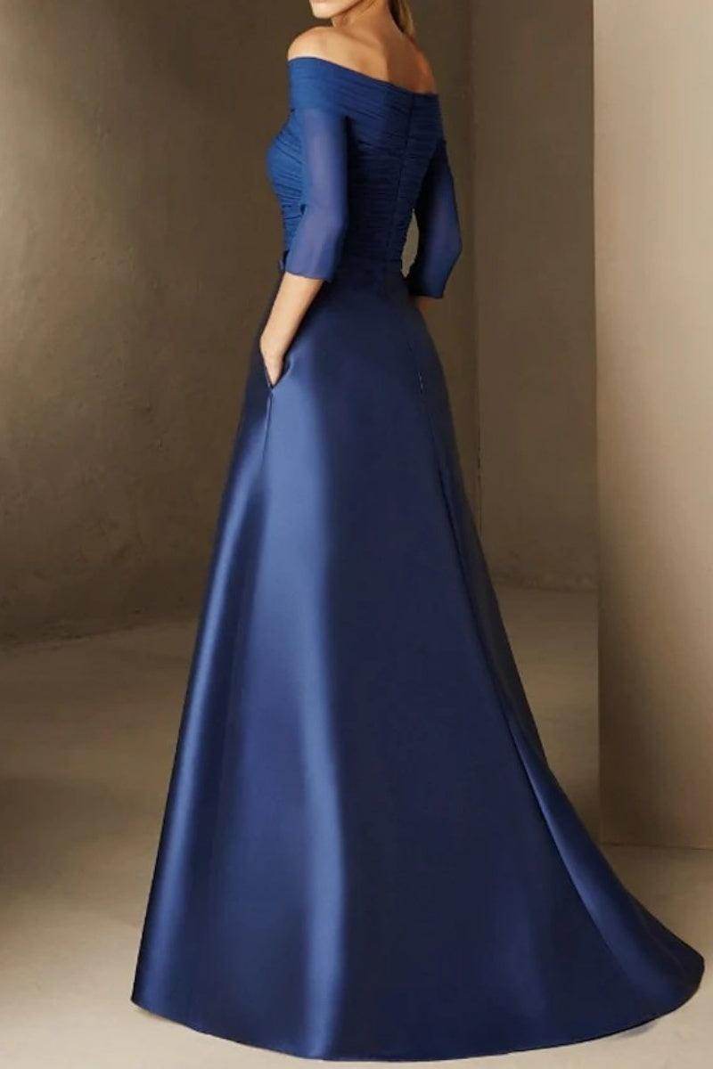 A Line Off The Shoulder Short Sleeves Applique Mother Dresses CM0339 - COCOMELODY