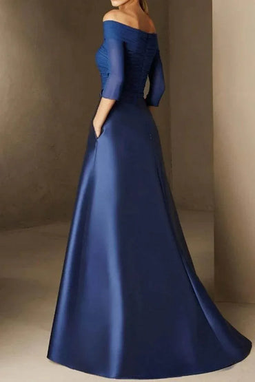 A Line Off The Shoulder Short Sleeves Applique Mother Dresses CM0339CR - COCOMELODY