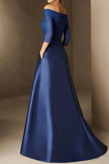 A Line Off The Shoulder Short Sleeves Applique Mother Dresses CM0339CR - COCOMELODY