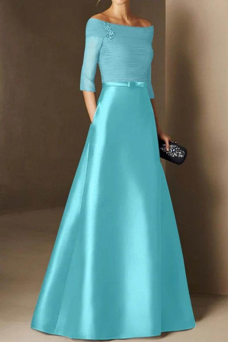A Line Off The Shoulder Short Sleeves Applique Mother Dresses CM0339 - COCOMELODY