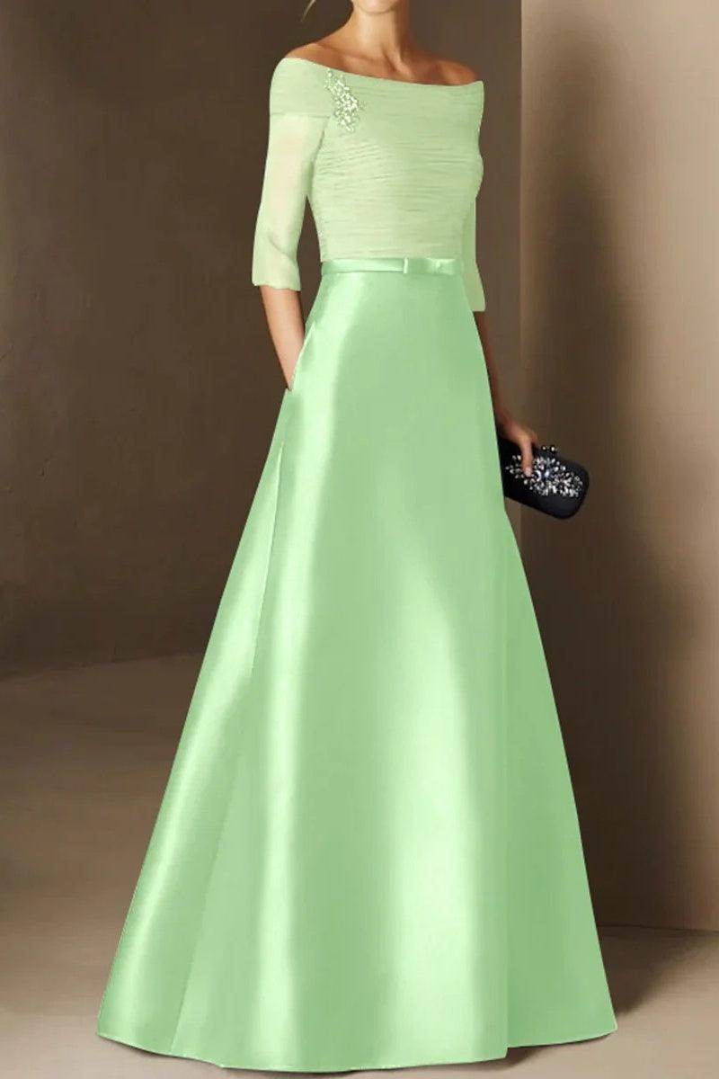 A Line Off The Shoulder Short Sleeves Applique Mother Dresses CM0339 - COCOMELODY