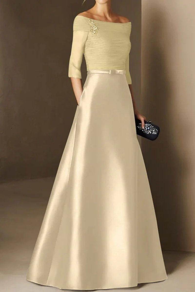 A Line Off The Shoulder Short Sleeves Applique Mother Dresses CM0339 - COCOMELODY