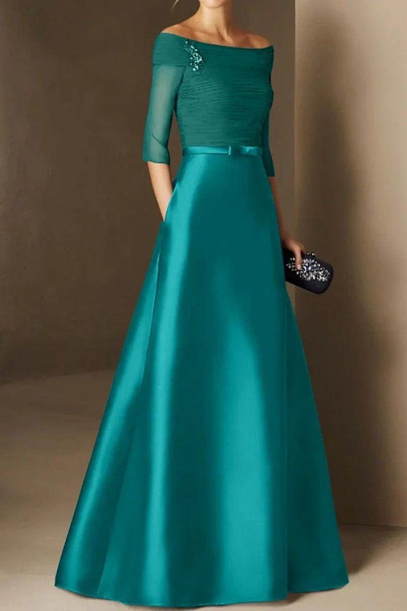 A Line Off The Shoulder Short Sleeves Applique Mother Dresses CM0339 - COCOMELODY