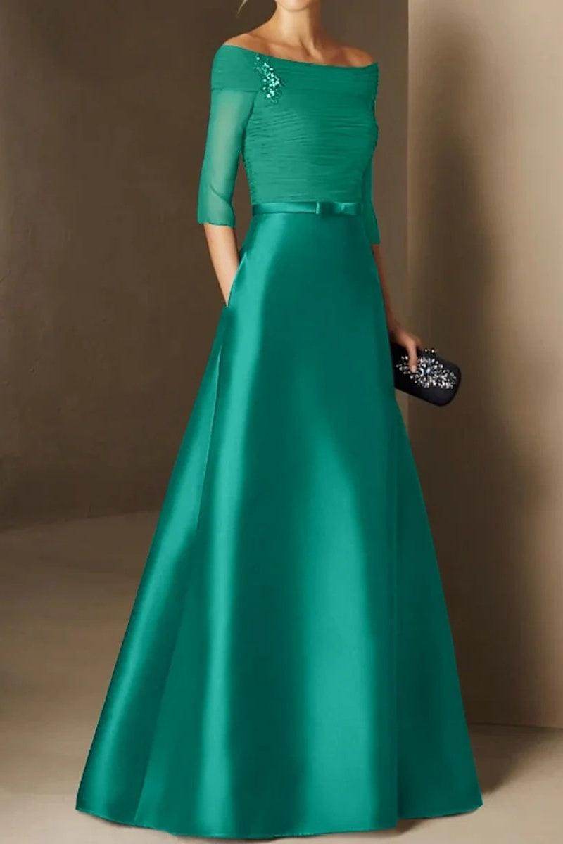 A Line Off The Shoulder Short Sleeves Applique Mother Dresses CM0339 - COCOMELODY