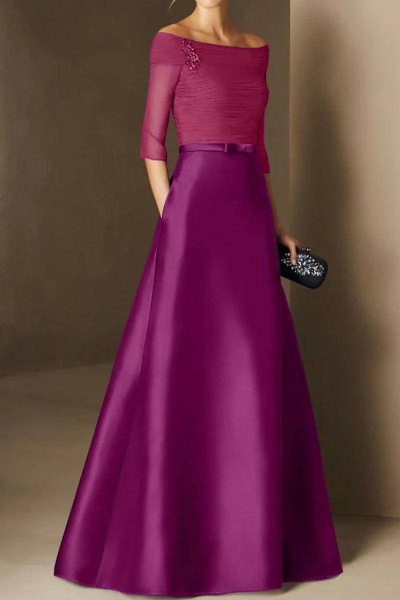 A Line Off The Shoulder Short Sleeves Applique Mother Dresses CM0339 - COCOMELODY