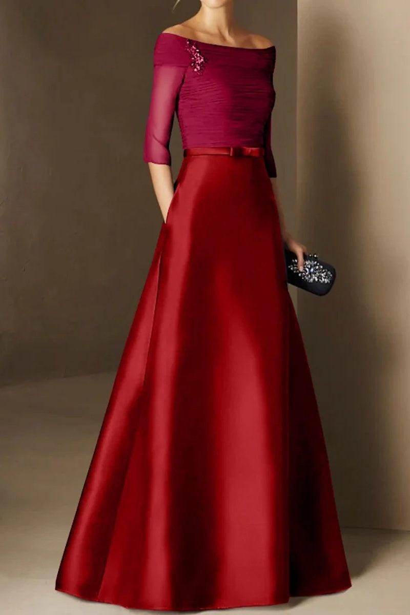 A Line Off The Shoulder Short Sleeves Applique Mother Dresses CM0339 - COCOMELODY