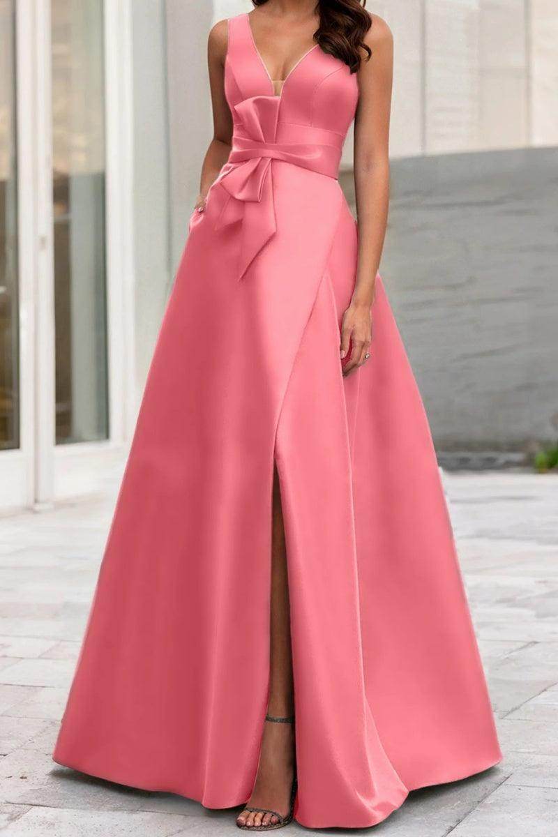 A Line V Neck Sleeveless Mother Of The Bride Dresses CM0341 - COCOMELODY