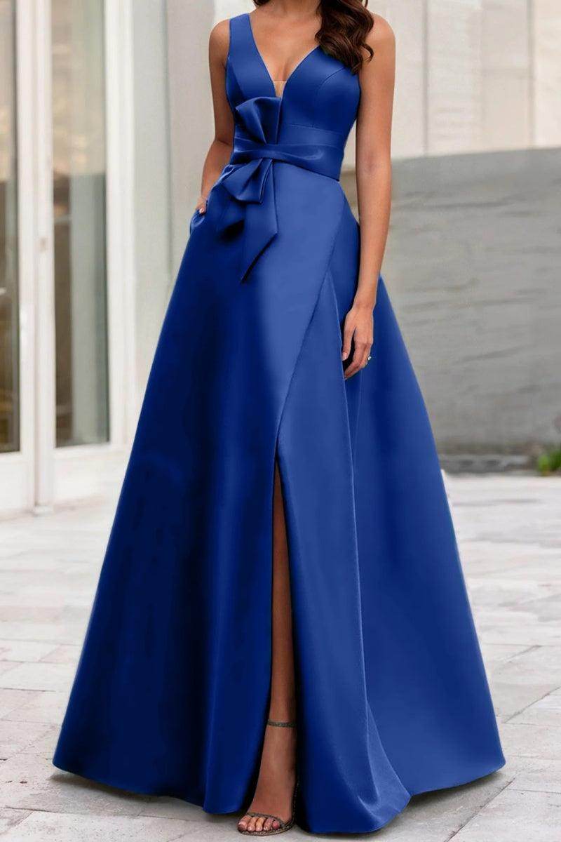 A Line V Neck Sleeveless Mother Of The Bride Dresses CM0341 - COCOMELODY