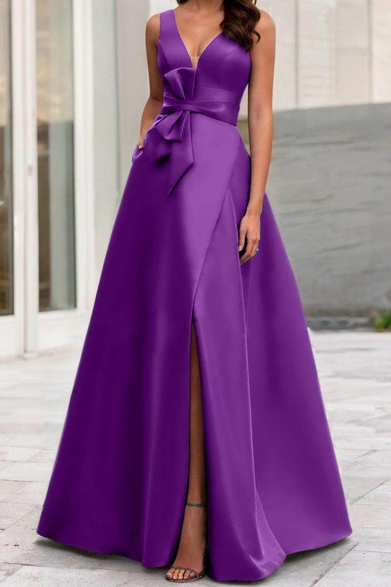 A Line V Neck Sleeveless Mother Of The Bride Dresses CM0341 - COCOMELODY