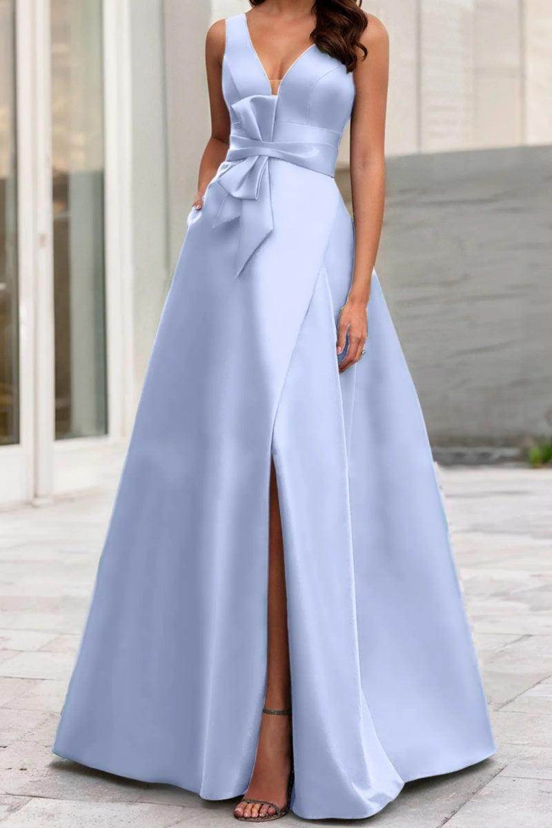 A Line V Neck Sleeveless Mother Of The Bride Dresses CM0341 - COCOMELODY