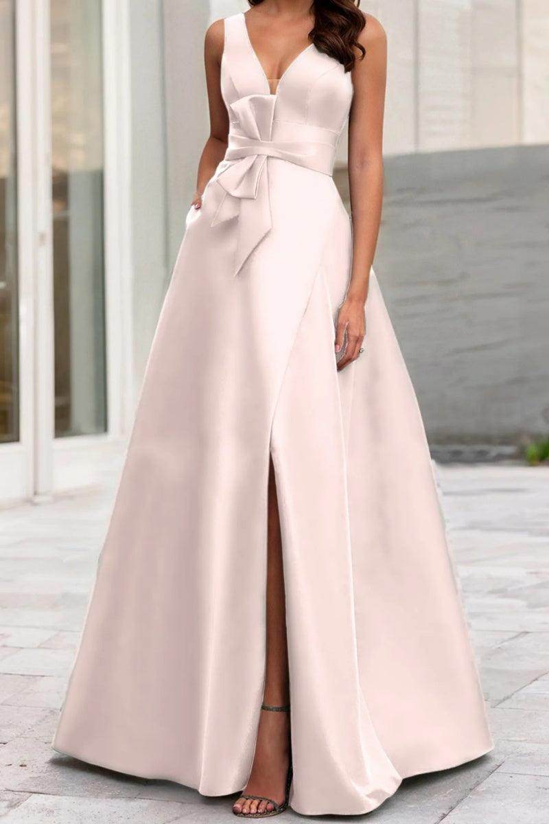 A Line V Neck Sleeveless Mother Of The Bride Dresses CM0341 - COCOMELODY