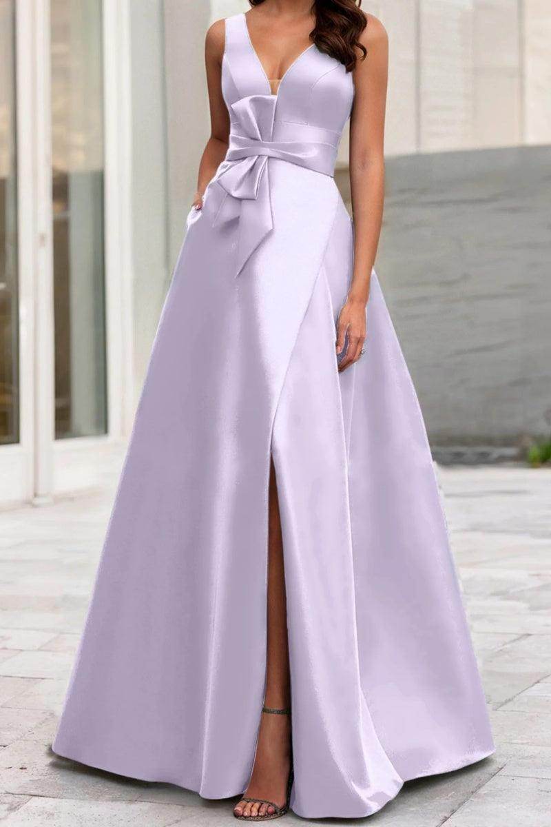 A Line V Neck Sleeveless Mother Of The Bride Dresses CM0341 - COCOMELODY