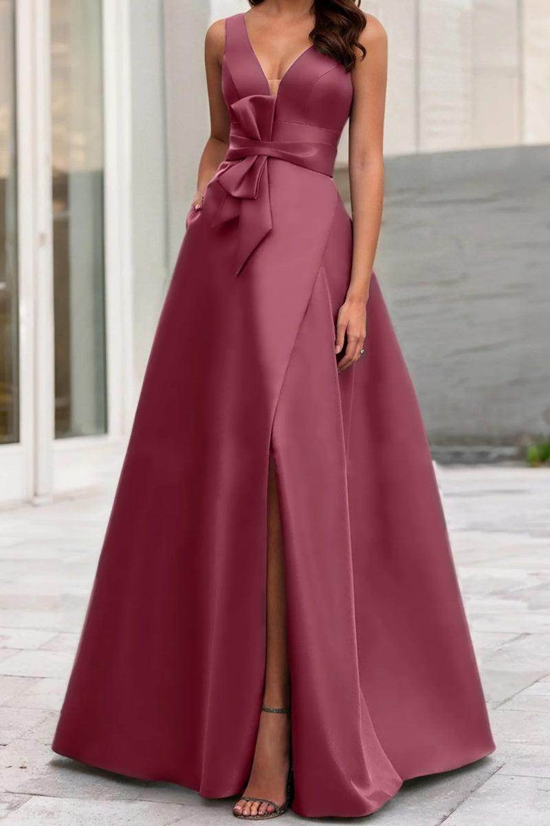 A Line V Neck Sleeveless Mother Of The Bride Dresses CM0341 - COCOMELODY