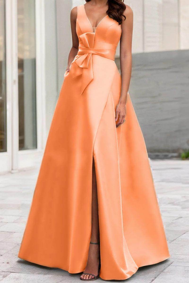 A Line V Neck Sleeveless Mother Of The Bride Dresses CM0341 - COCOMELODY