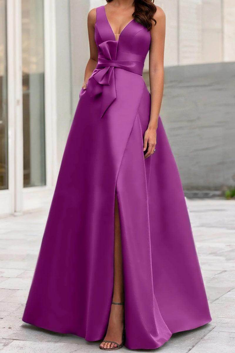 A Line V Neck Sleeveless Mother Of The Bride Dresses CM0341 - COCOMELODY