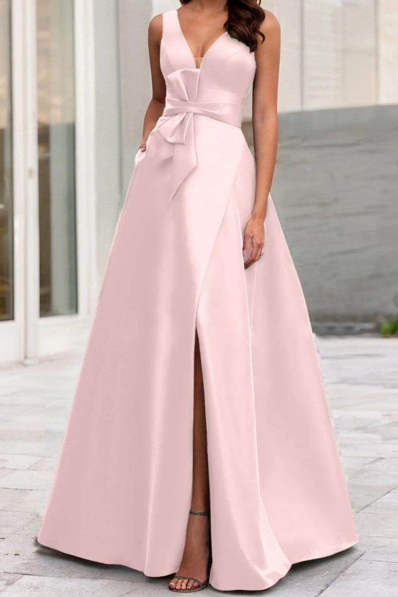 A Line V Neck Sleeveless Mother Of The Bride Dresses CM0341 - COCOMELODY
