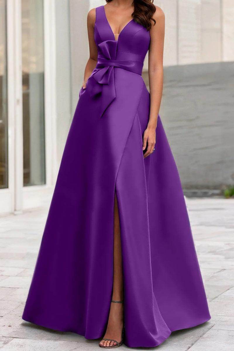 A Line V Neck Sleeveless Mother Of The Bride Dresses CM0341 - COCOMELODY