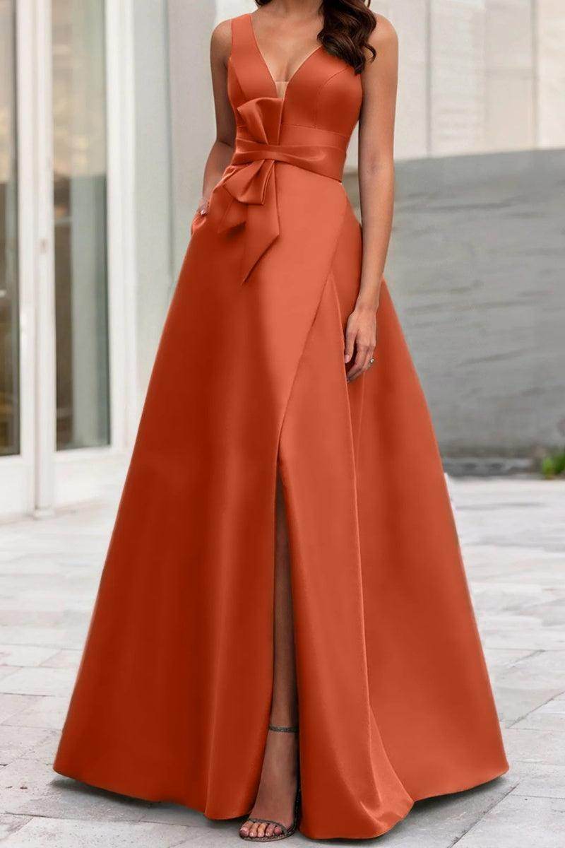 A Line V Neck Sleeveless Mother Of The Bride Dresses CM0341 - COCOMELODY