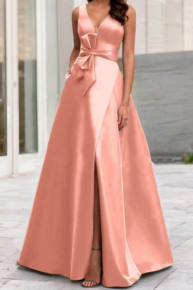A Line V Neck Sleeveless Mother Of The Bride Dresses CM0341 - COCOMELODY