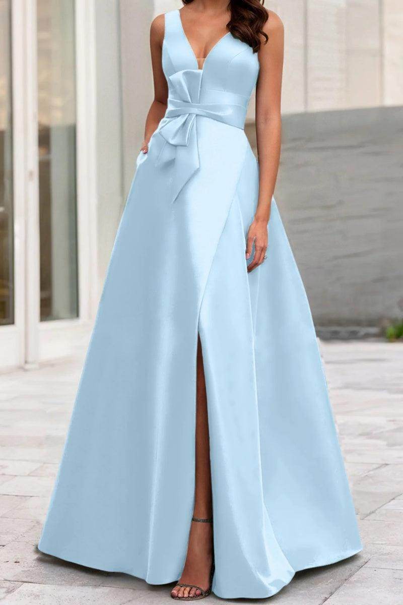 A Line V Neck Sleeveless Mother Of The Bride Dresses CM0341 - COCOMELODY