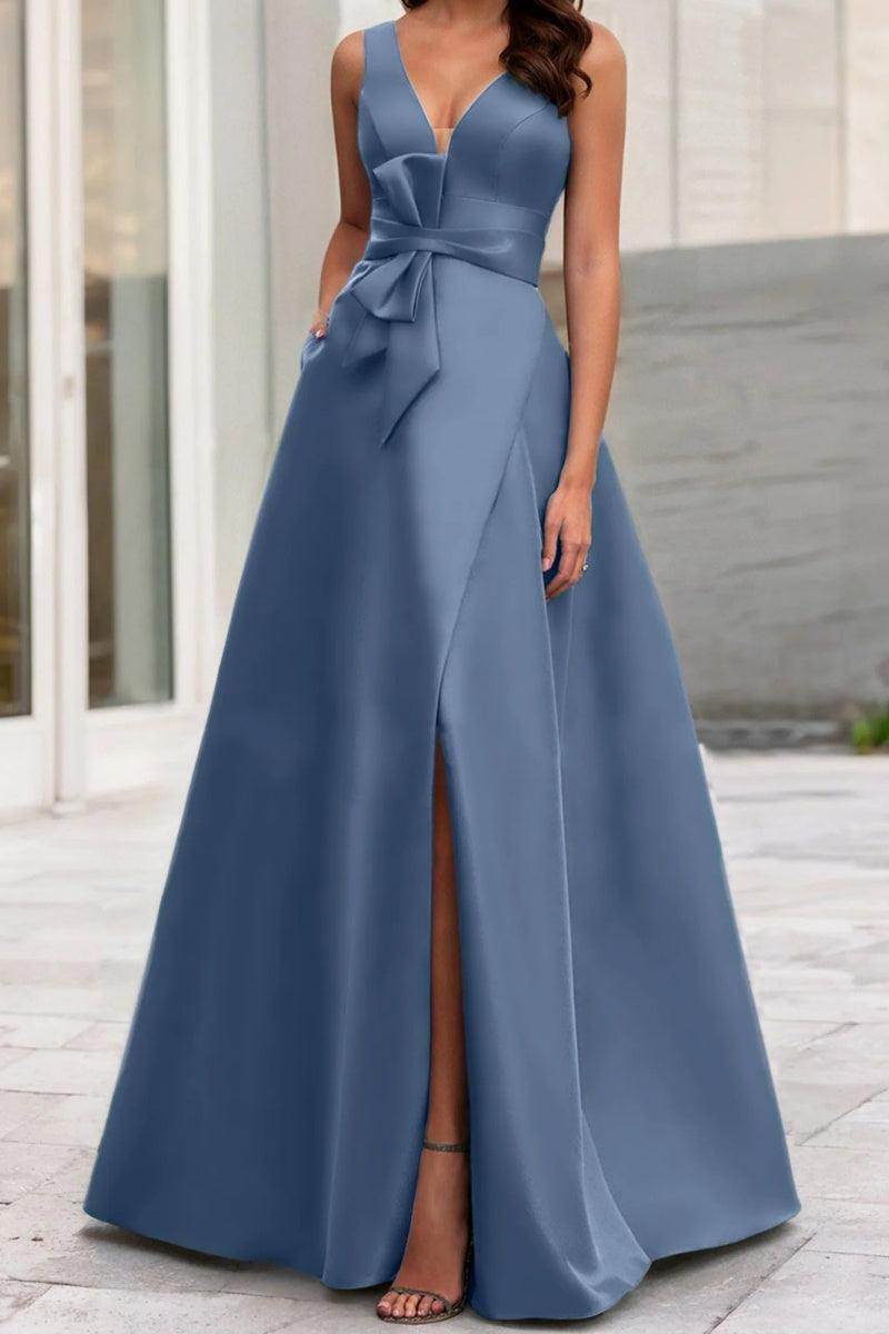 A Line V Neck Sleeveless Mother Of The Bride Dresses CM0341 - COCOMELODY