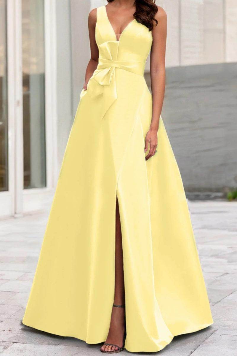 A Line V Neck Sleeveless Mother Of The Bride Dresses CM0341 - COCOMELODY