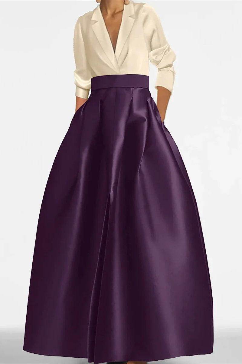 A Line Jewel Neck Long Sleeves Sequin Mother Dresses CM0342 - COCOMELODY