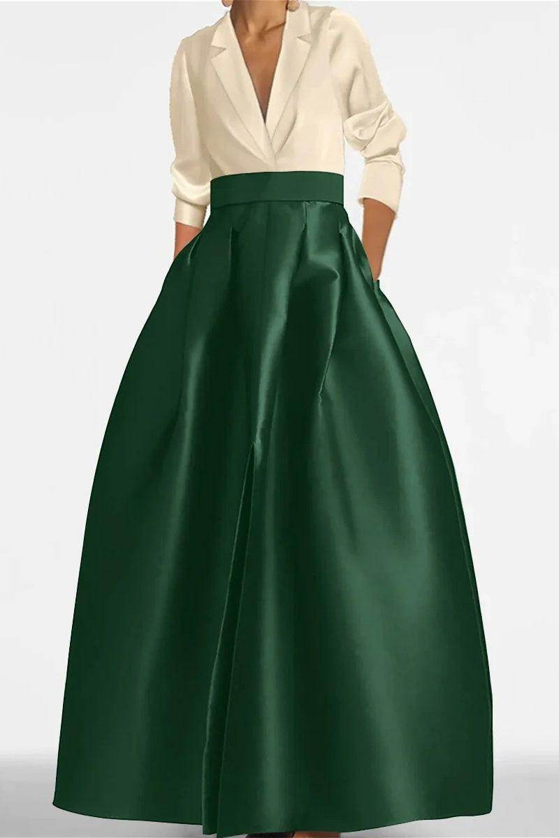 A Line Jewel Neck Long Sleeves Sequin Mother Dresses CM0342 - COCOMELODY