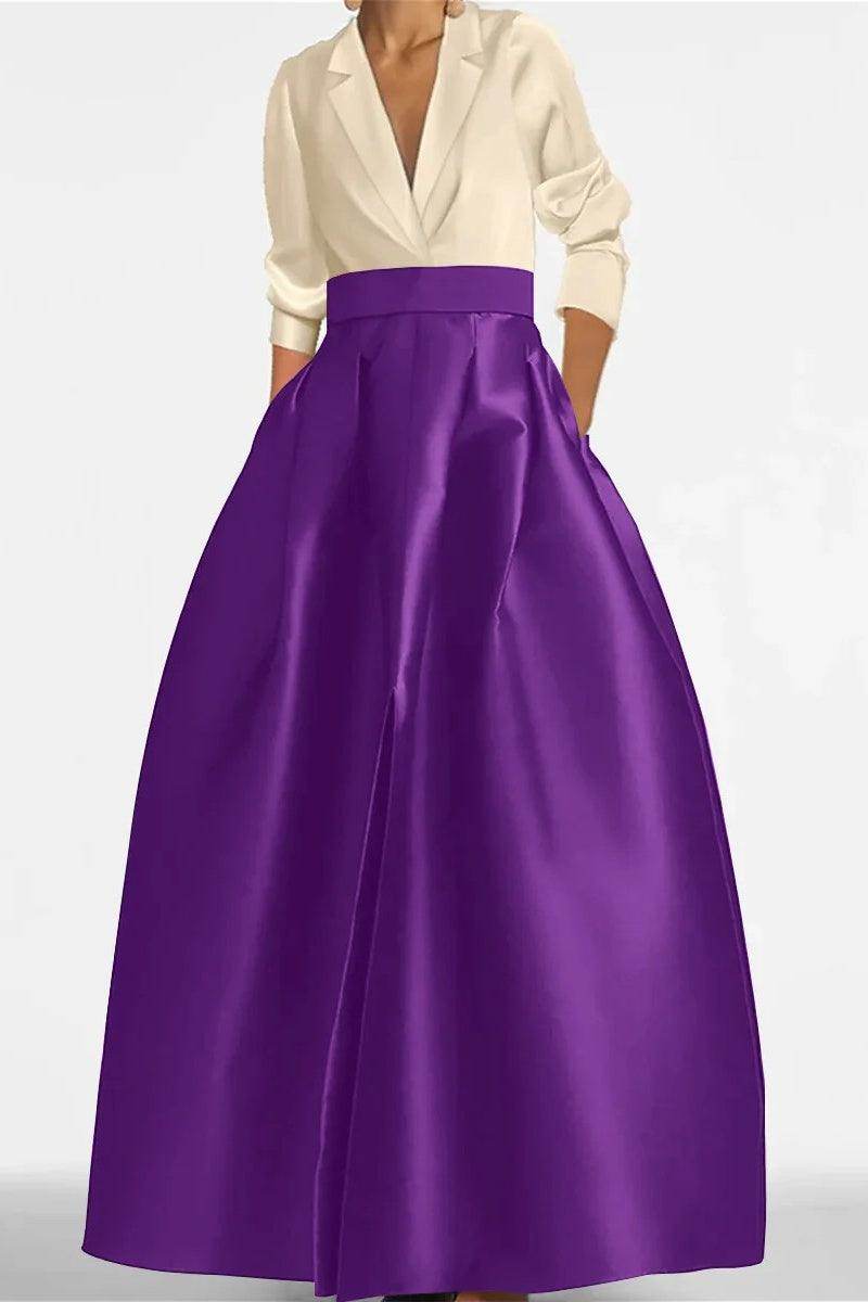 A Line Jewel Neck Long Sleeves Sequin Mother Dresses CM0342 - COCOMELODY