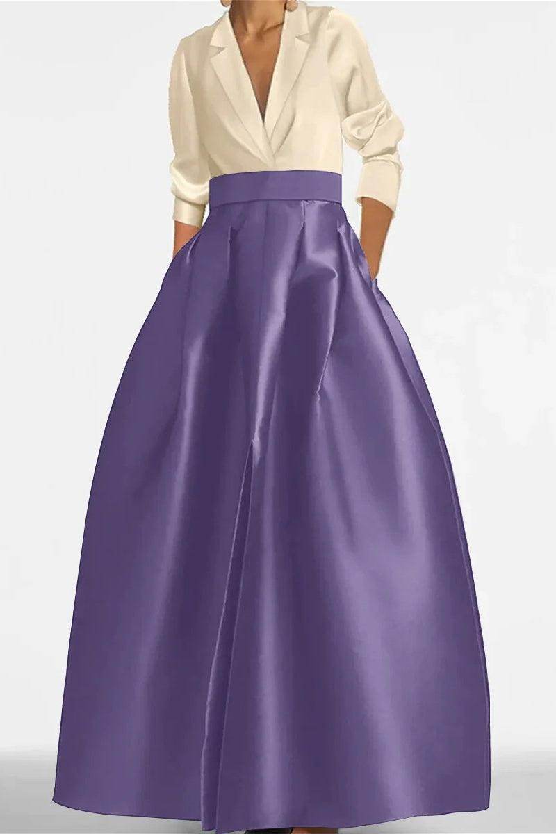 A Line Jewel Neck Long Sleeves Sequin Mother Dresses CM0342 - COCOMELODY