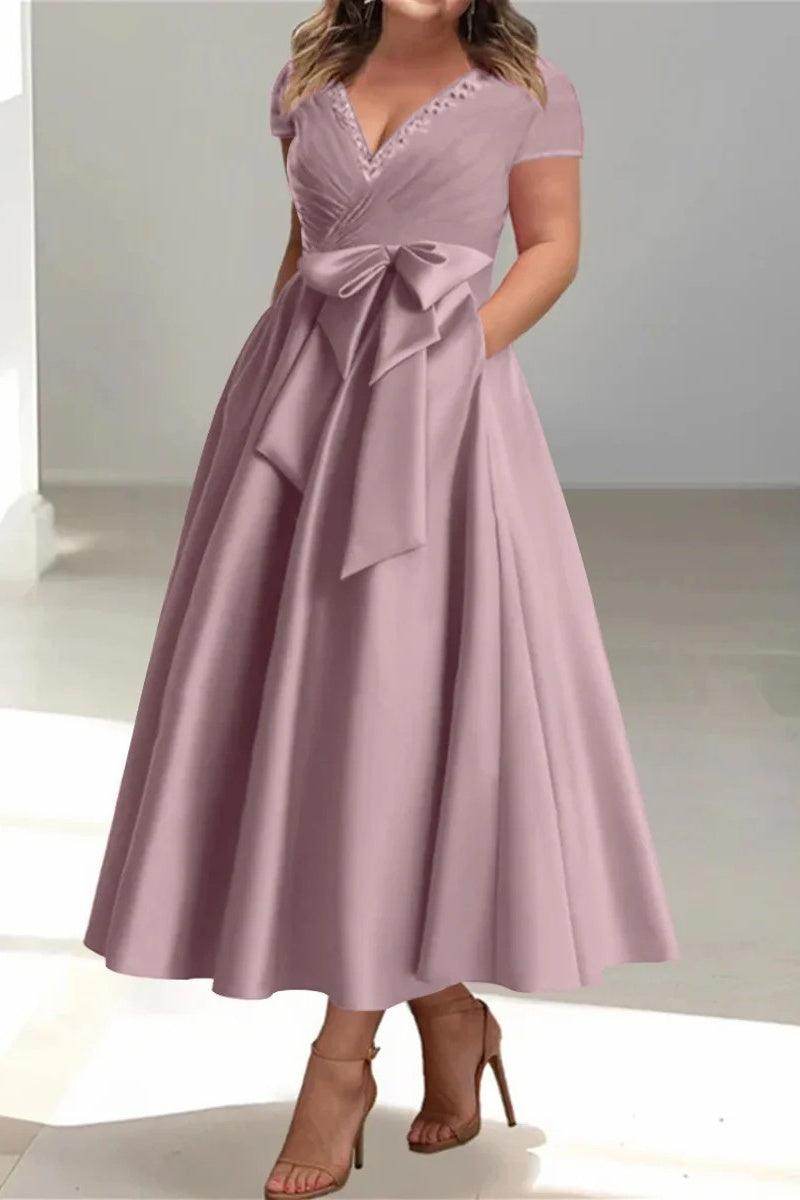 A Line V Neck Mother of the Bride Dresses with Pockets CM0350 - COCOMELODY