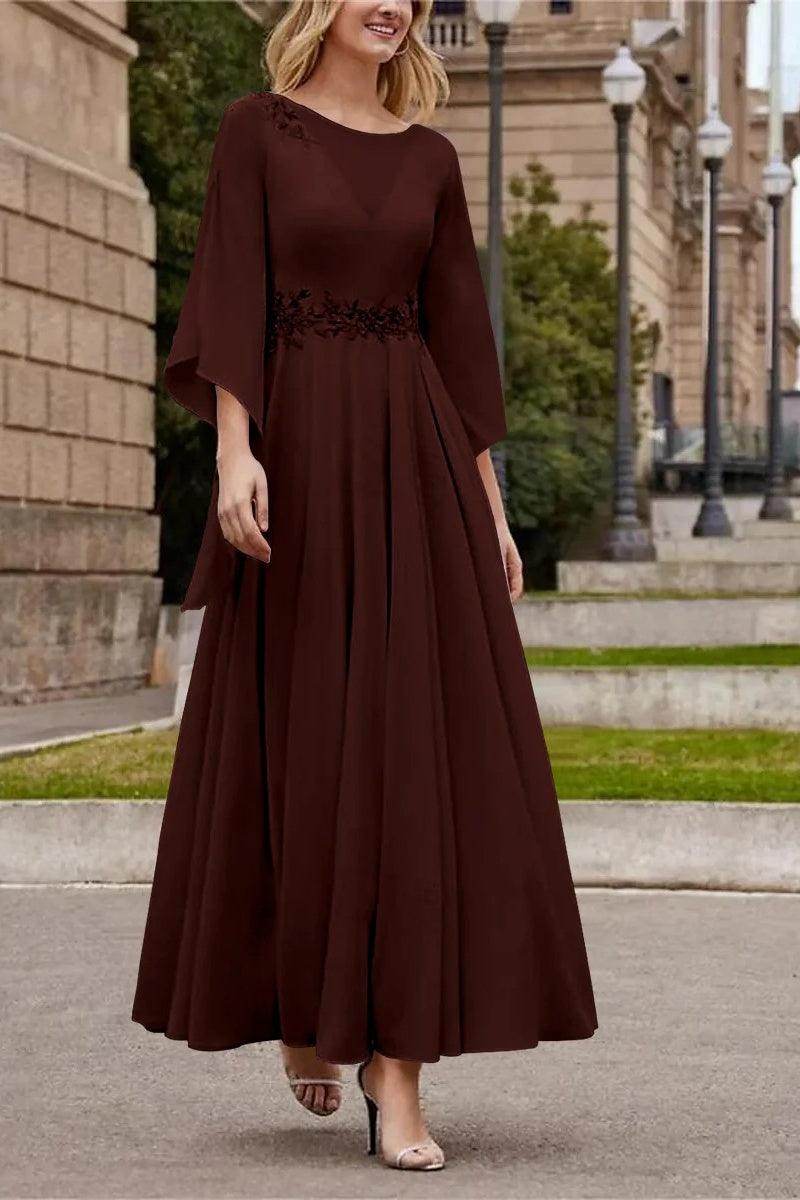 A Line Princess Jewel Neck Ankle Length Sequins Mother Dresses CM0355 - COCOMELODY