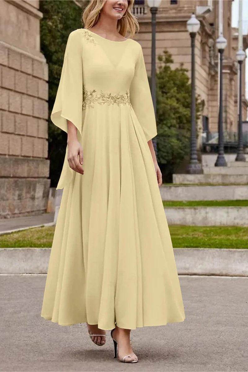 A Line Princess Jewel Neck Ankle Length Sequins Mother Dresses CM0355 - COCOMELODY