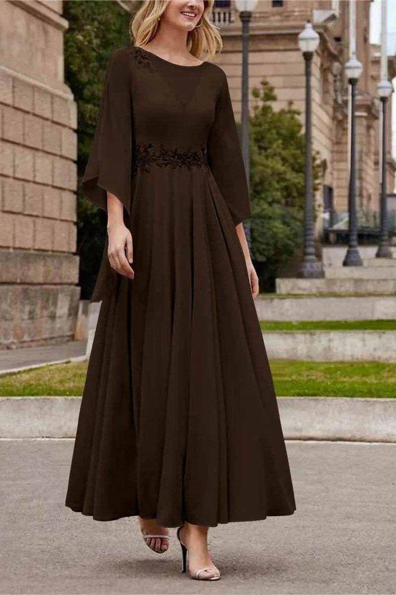 A Line Princess Jewel Neck Ankle Length Sequins Mother Dresses CM0355 - COCOMELODY