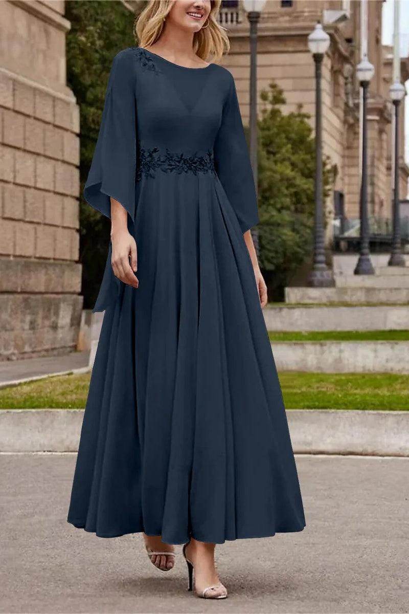 A Line Princess Jewel Neck Ankle Length Sequins Mother Dresses CM0355 - COCOMELODY