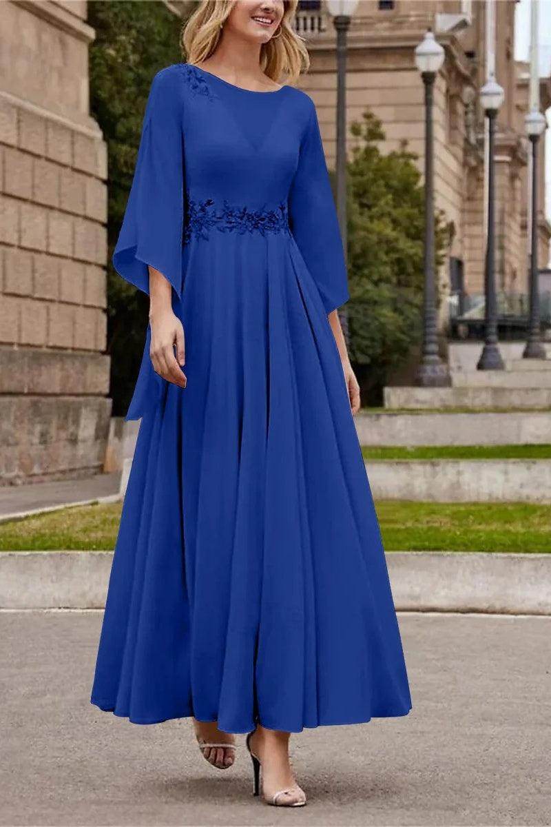 A Line Princess Jewel Neck Ankle Length Sequins Mother Dresses CM0355 - COCOMELODY
