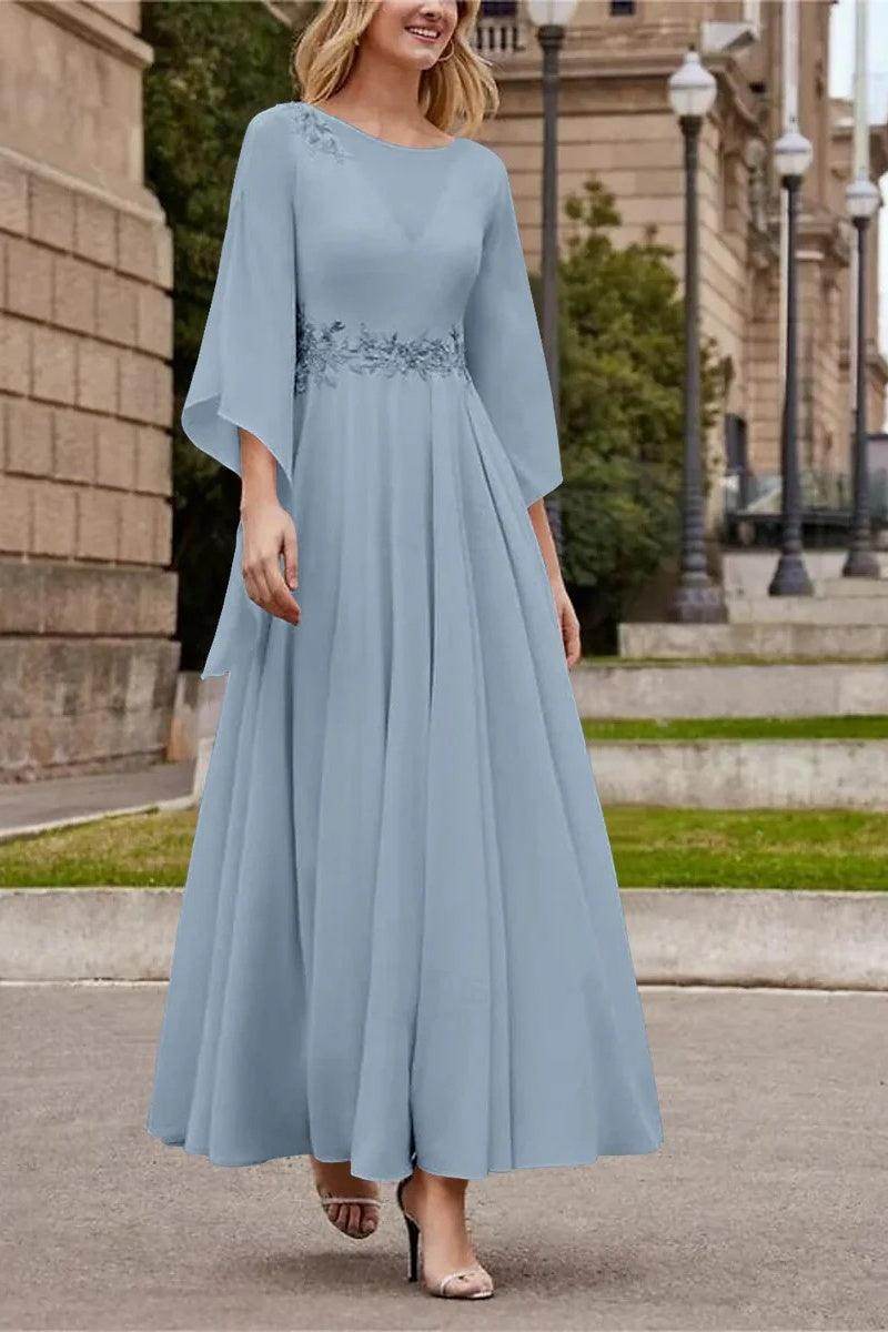 A Line Princess Jewel Neck Ankle Length Sequins Mother Dresses CM0355 - COCOMELODY