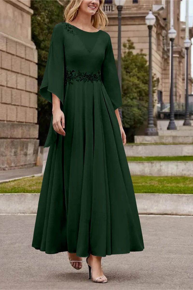A Line Princess Jewel Neck Ankle Length Sequins Mother Dresses CM0355 - COCOMELODY