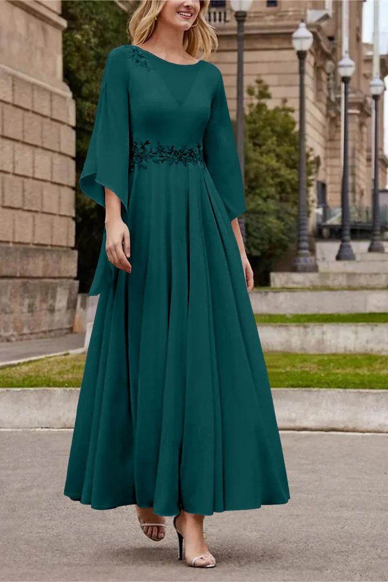 A Line Princess Jewel Neck Ankle Length Sequins Mother Dresses CM0355 - COCOMELODY