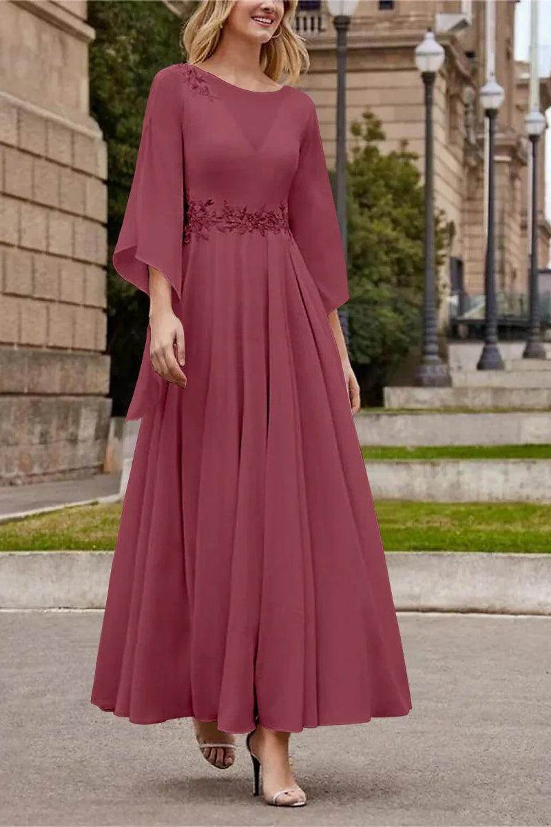 A Line Princess Jewel Neck Ankle Length Sequins Mother Dresses CM0355 - COCOMELODY