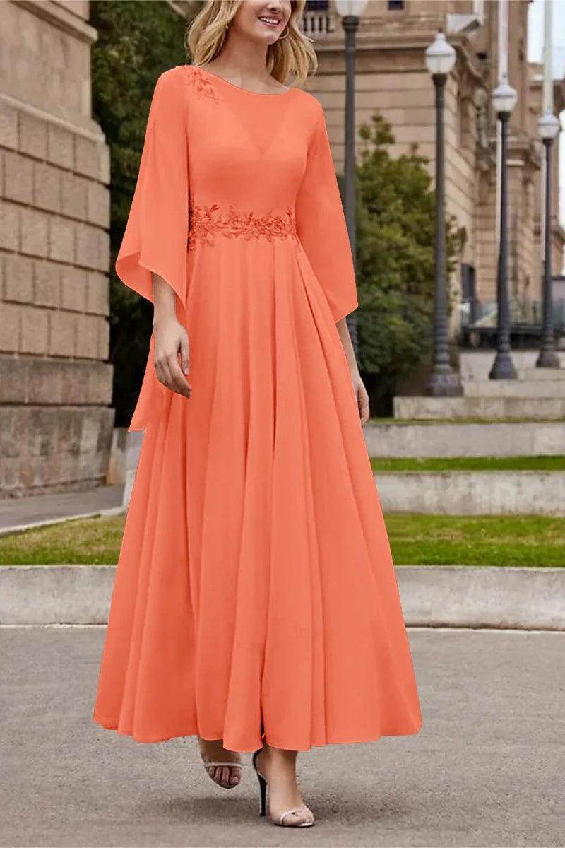 A Line Princess Jewel Neck Ankle Length Sequins Mother Dresses CM0355 - COCOMELODY
