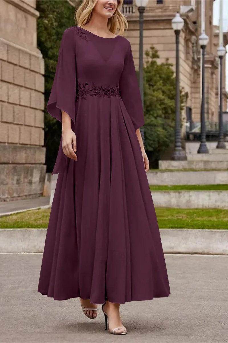 A Line Princess Jewel Neck Ankle Length Sequins Mother Dresses CM0355 - COCOMELODY