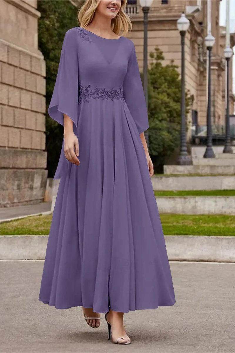 A Line Princess Jewel Neck Ankle Length Sequins Mother Dresses CM0355 - COCOMELODY